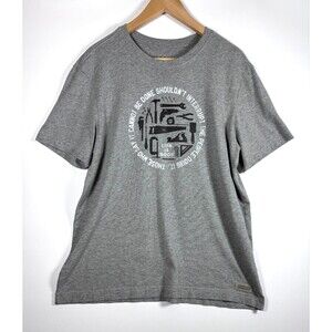 Life is Good T Shirt Mens Medium Gray Tools Graphic Print Casual Lifestyle